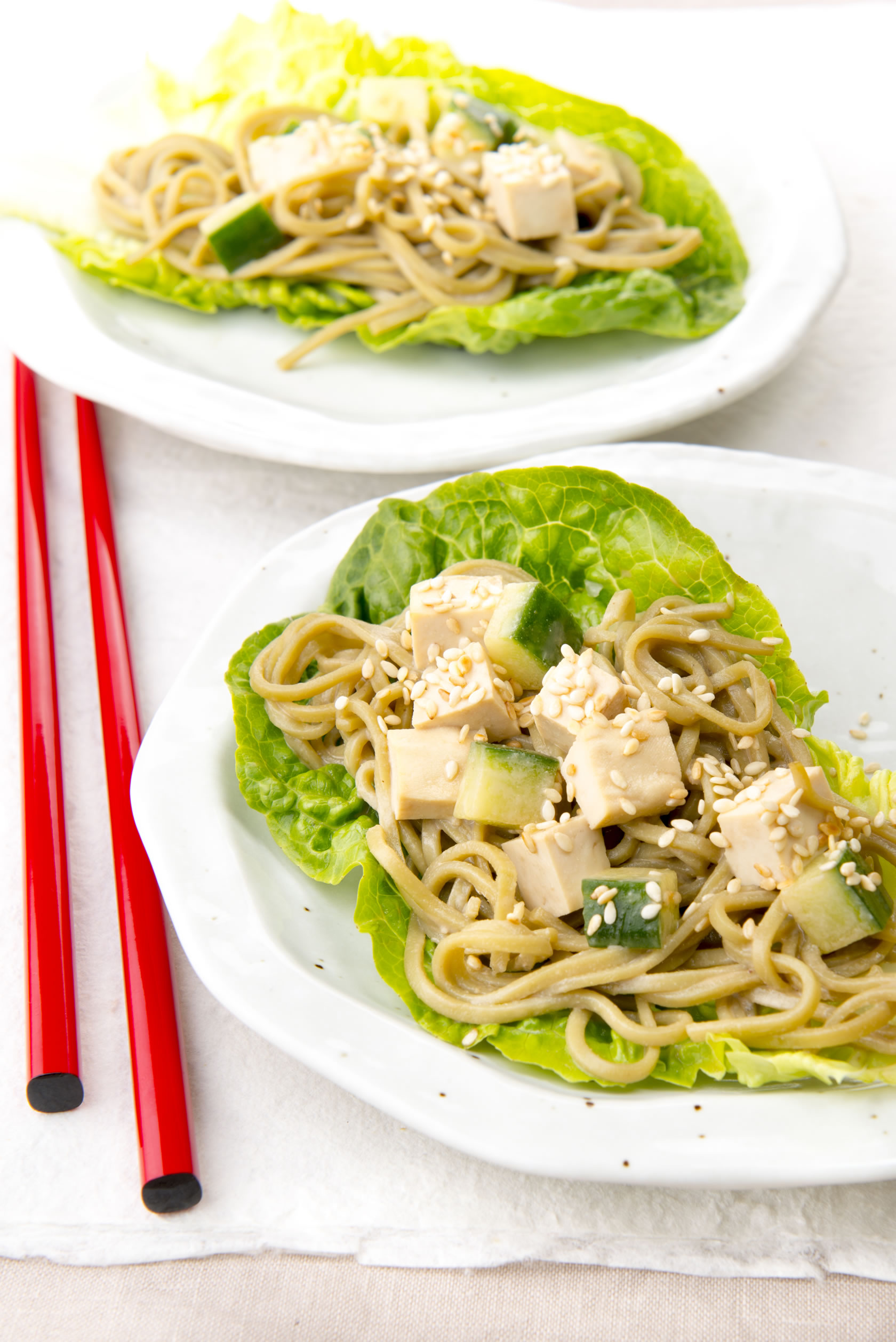 Chilled Cha Soba Noodles with Silken Tofu and Cucumber Hakubaku The