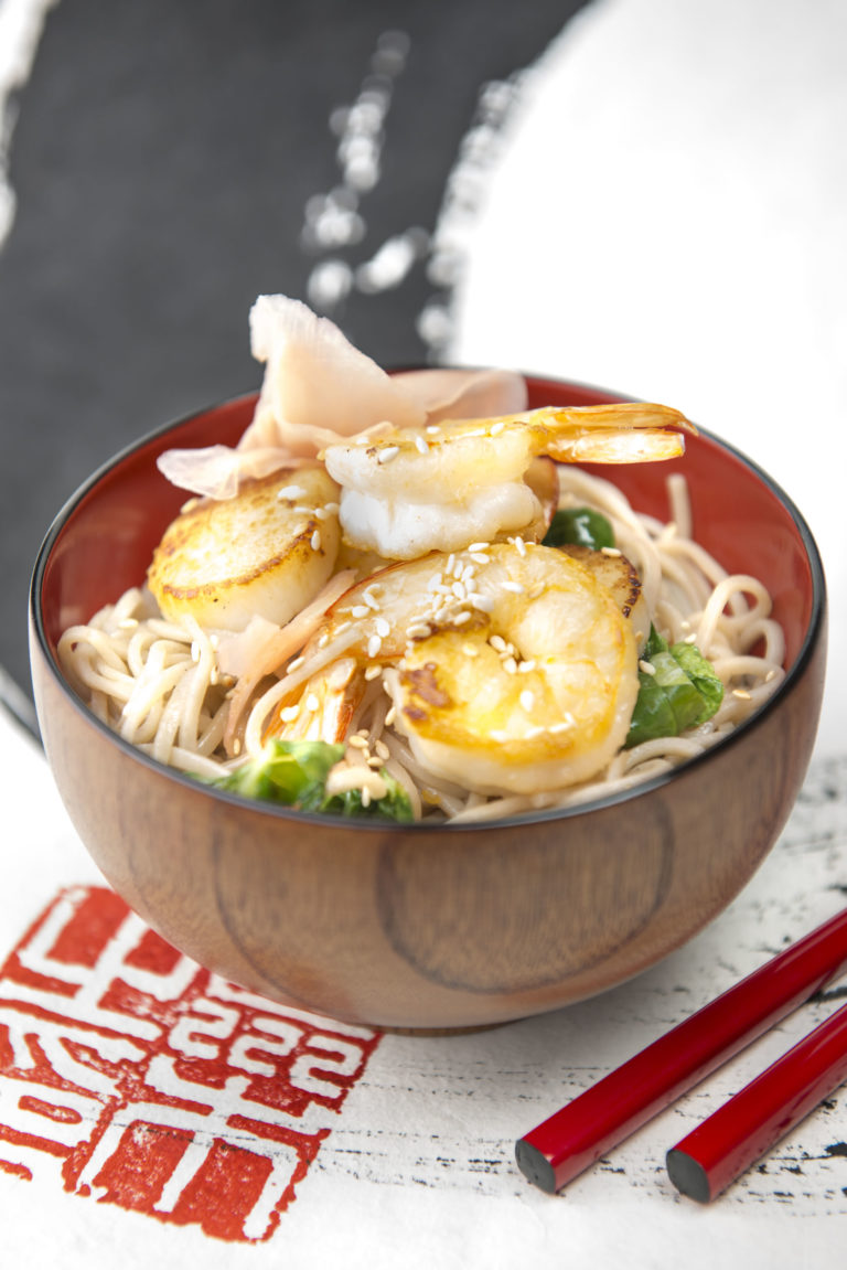Crispy Prawns with Soba noodles Hakubaku The Kokumotsu Company