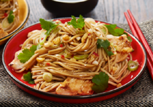 2. Chicken Slices With Soba Noodles & Garlic Sauce