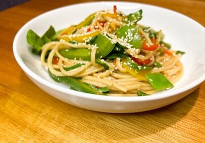 Rainbow Bell Peppers Udon