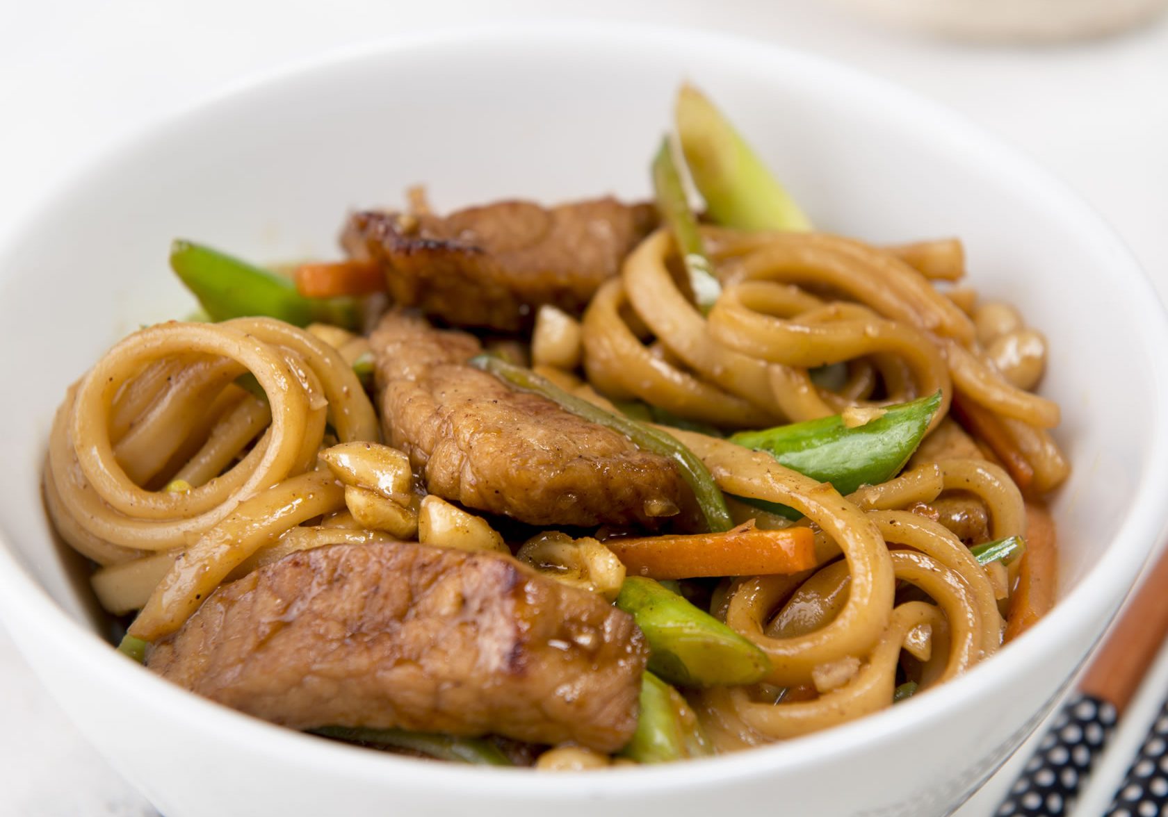 Stir-fried Pork with Soba Noodles and Sweet Soy Sauce